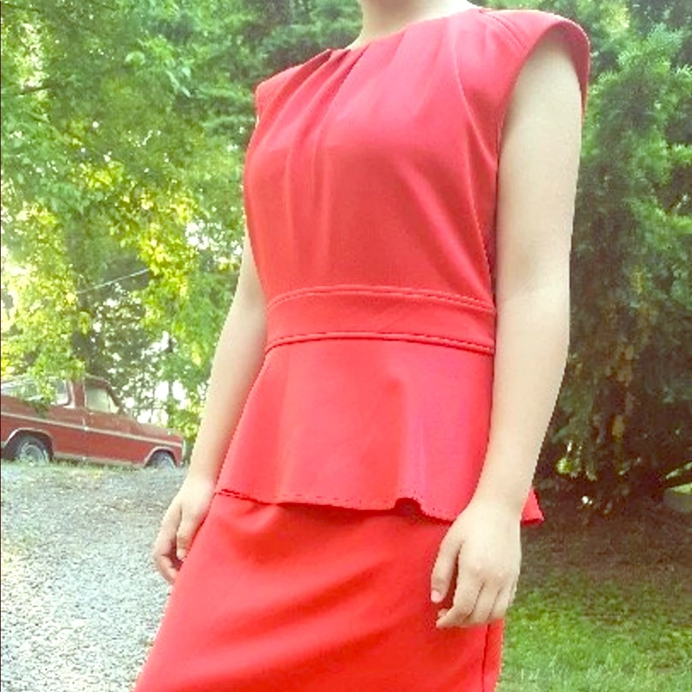 Beautiful Peplum Back Buttons Dress